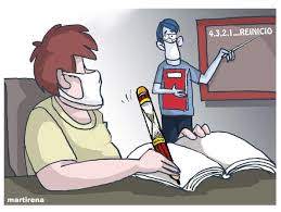 Caricatura reinicio curso escolar