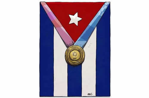 cuba bandera medalla jot