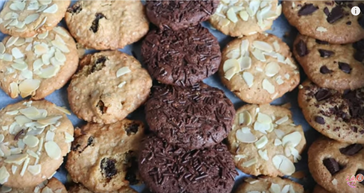 4 galletas caseras diferentes 1 Sola masa