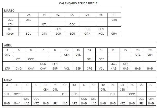 calendario serie especila