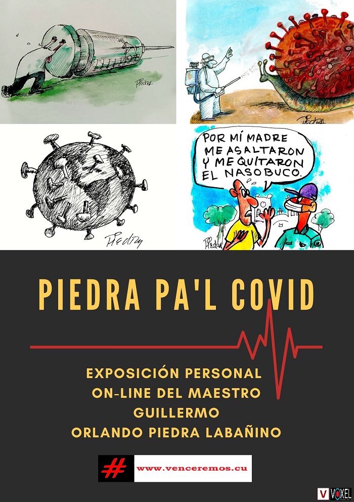 Cartel online Piedra pal Covid