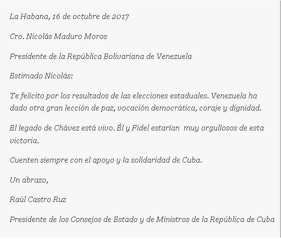 felicitaciñon nde raul a maduro