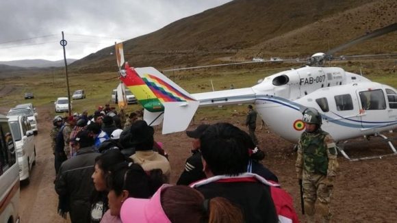 helicóptero de Evo averiado 580x326