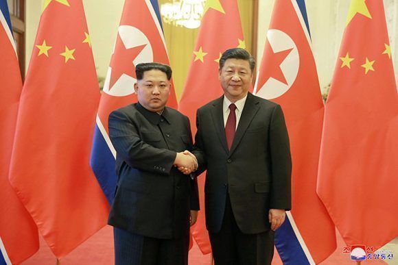 Kim Jong Un a China Xi Jinping 580x387