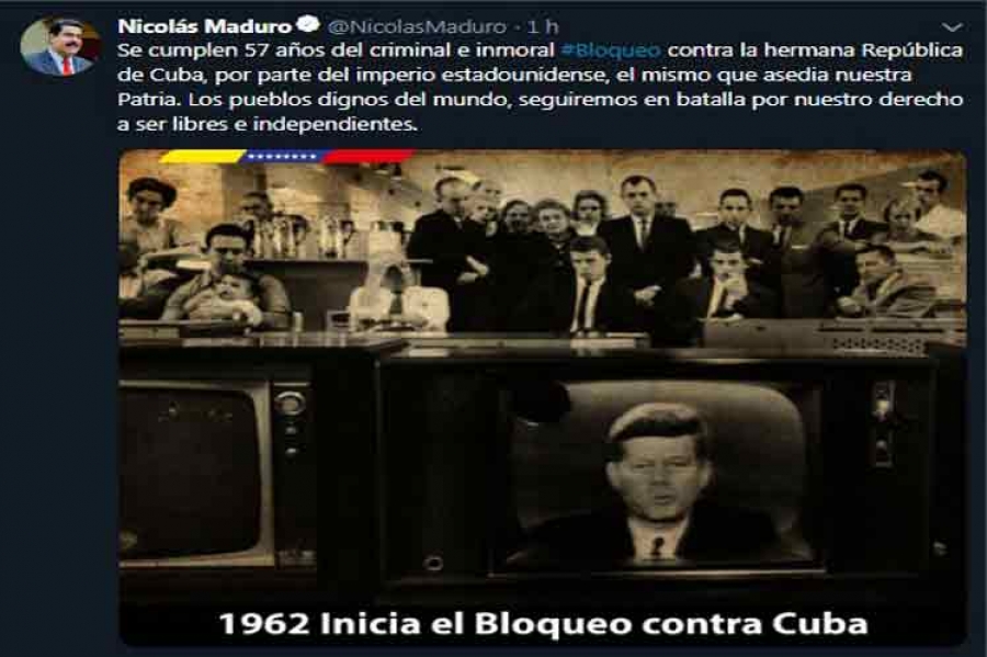 bloqueo contra cuba maduro condena