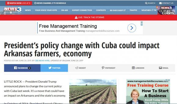contra políitca de Trump hacia Cuba en Arkansas 580x342