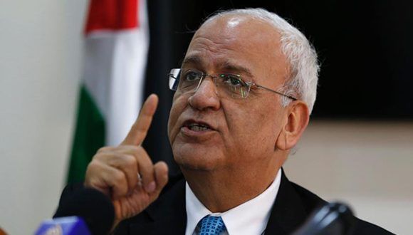 secretario general de la Organización para la Liberación de Palestina OLP Saeb Erekat 580x330