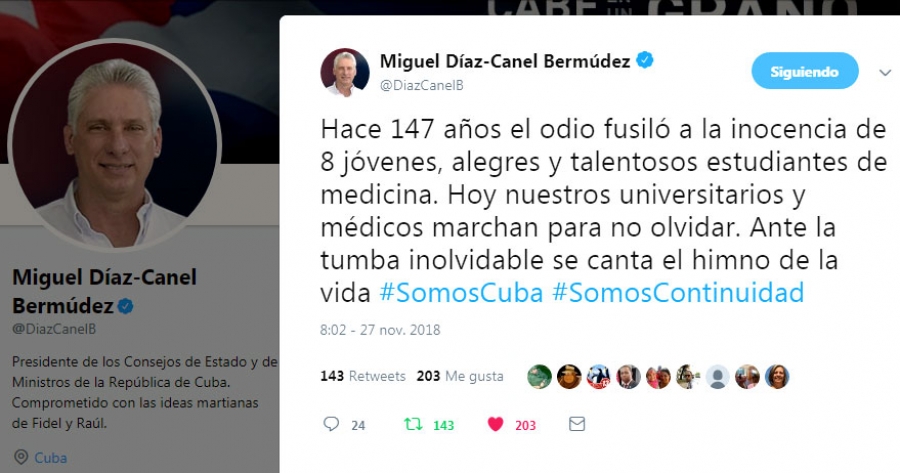 diaz canel 8 estudiantes medicina homenaje
