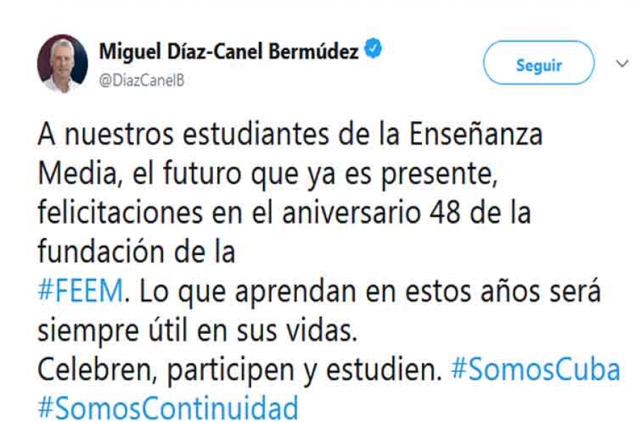 diaz canel felicita feem