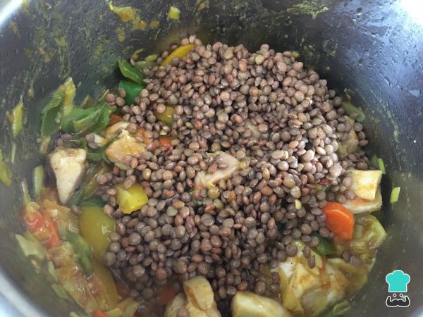 lentejas con pollo al curry 8