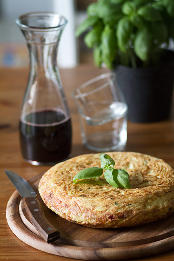 Tortilla de espaguetis 1