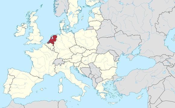 mapa de holanda en europa 580x358